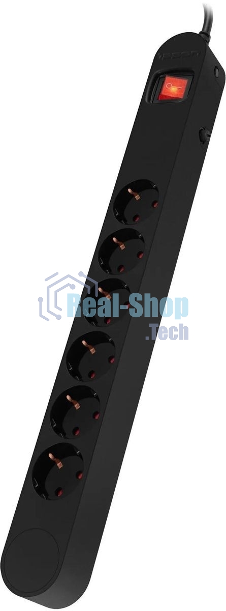 Сетевой фильтр Ippon NF-EU-1.8-10 1.8 м (6 розеток) черный (коробка)