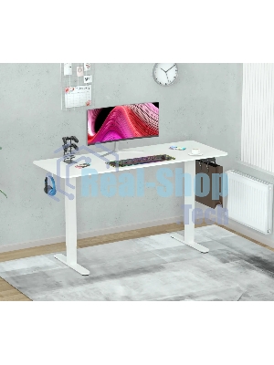 Стол компьютерный Cactus CS-EDL-WWT столешница ДСП, белый каркас белый