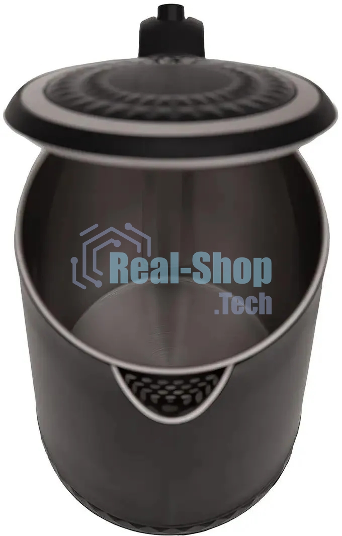 Чайник электрический Centek CT-0020 черный металл 1.7л, 2200W, бесшовная колба, двойные стенки