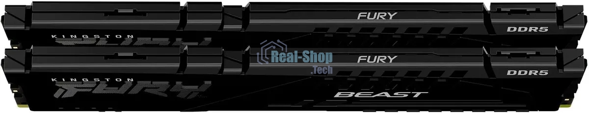 Оперативная память Kingston Fury Beast Black, DDR5, 64GB (2x32GB), 5200 MHz, CL40, с радиатором, чёрный