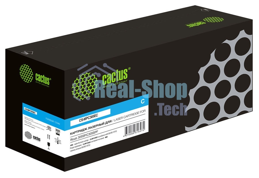 Картридж лазерный Cactus CS-MPC305EC (842082) голубой (4000 стр.) для Ricoh Aficio MPC305SP/C305SPF