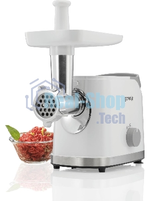 Мясорубка электрическая Gorenje MG1802SJW белый, 1800 Вт, 2.1 кг/мин, реверс, защита от перегрузки, насадки - 4