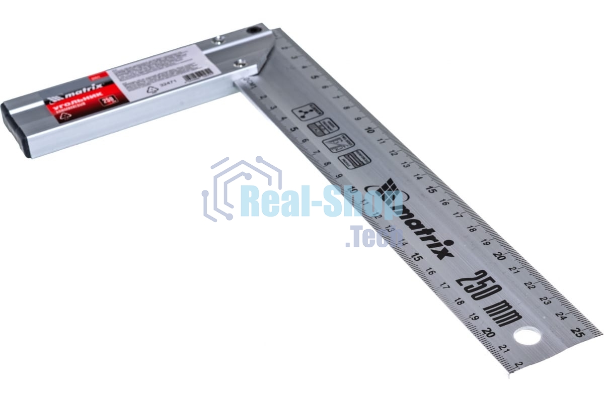Угольник Matrix 250мм алюминиевый литой