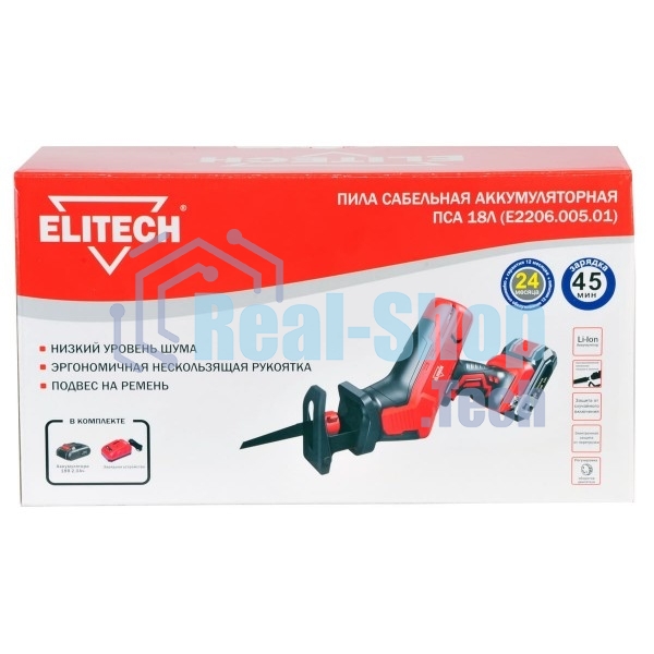Сабельная пила Elitech ПСА 18Л (E2206.005.00) аккум. 2800ход/мин (198053)
