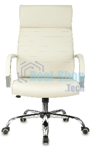 Кресло руководителя Бюрократ T-8010SL/IVORY слоновая кость, искусственная кожа, крестовина хром