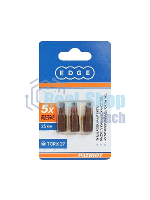 Бита EDGE by PATRIOT T27, сталь S2, длина 25 мм, 2шт в блистере