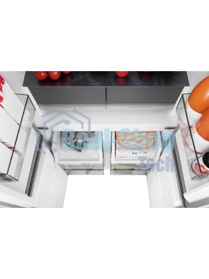 Холодильник Weissgauff WCD 450 Rock Glass NoFrost Inverter графит темный трехкамерный 287/163л морозилка снизу, No Frost, Side by Side