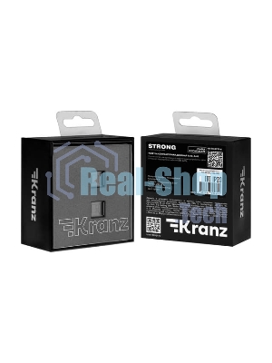 Розетка Kranz STRONG компьютерная двойная RJ45+RJ45 кат6 с/у графит