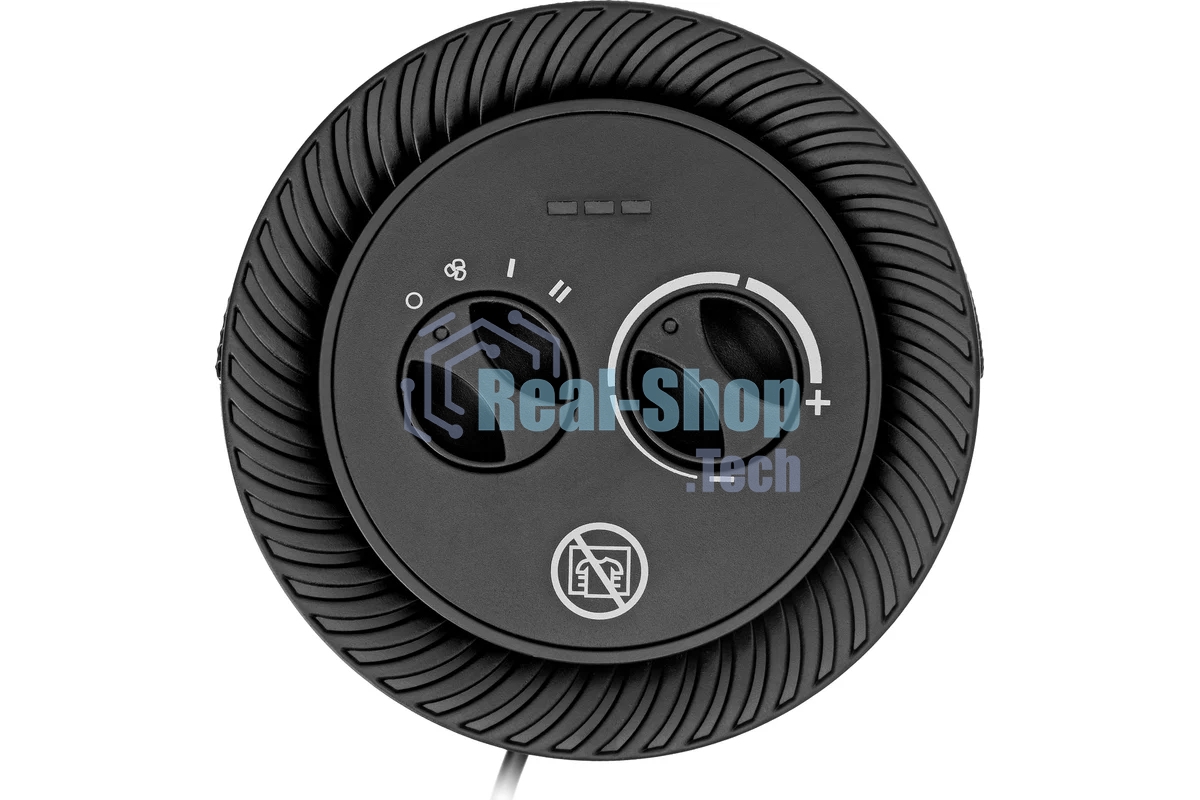 Тепловентилятор керамический Denzel DTFC-1200S, черный, 600/1200 Вт, 12 м2, 3 режима, термостат