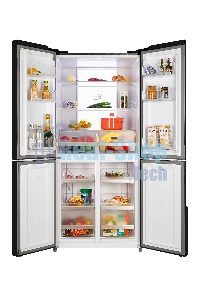 Холодильник Nordfrost RFQ 510 NFB inverter графитовый трехкамерный 286/141л морозилка снизу, No Frost, Side-by-Side