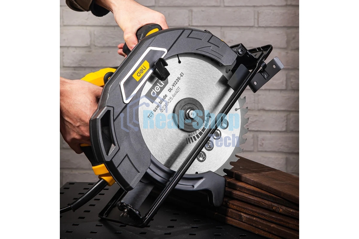 Циркулярная пила Deli DL-YJ235-E1 (2200Вт, 4200об/мин, диаметр диска 235мм)