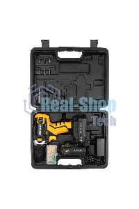 Дрель-шуруповерт аккумуляторная Deko Sharker 16V в кейсе + набор 63 инструмента для дома, 16В, 2х1.5Ач