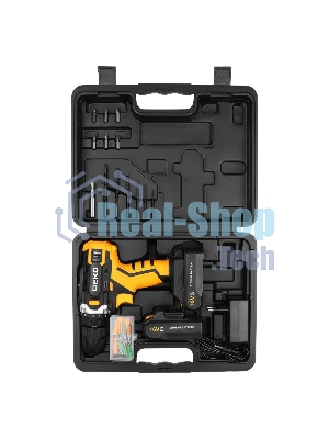 Дрель-шуруповерт Deko Sharker 16V, 16 В, 1,5 Ач, 32 Нм, щеточный