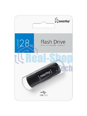Флешка USB Smartbuy Scout black (SB128GB3SCK), 128Gb, USB 3.0, R/W 100/40, черный
