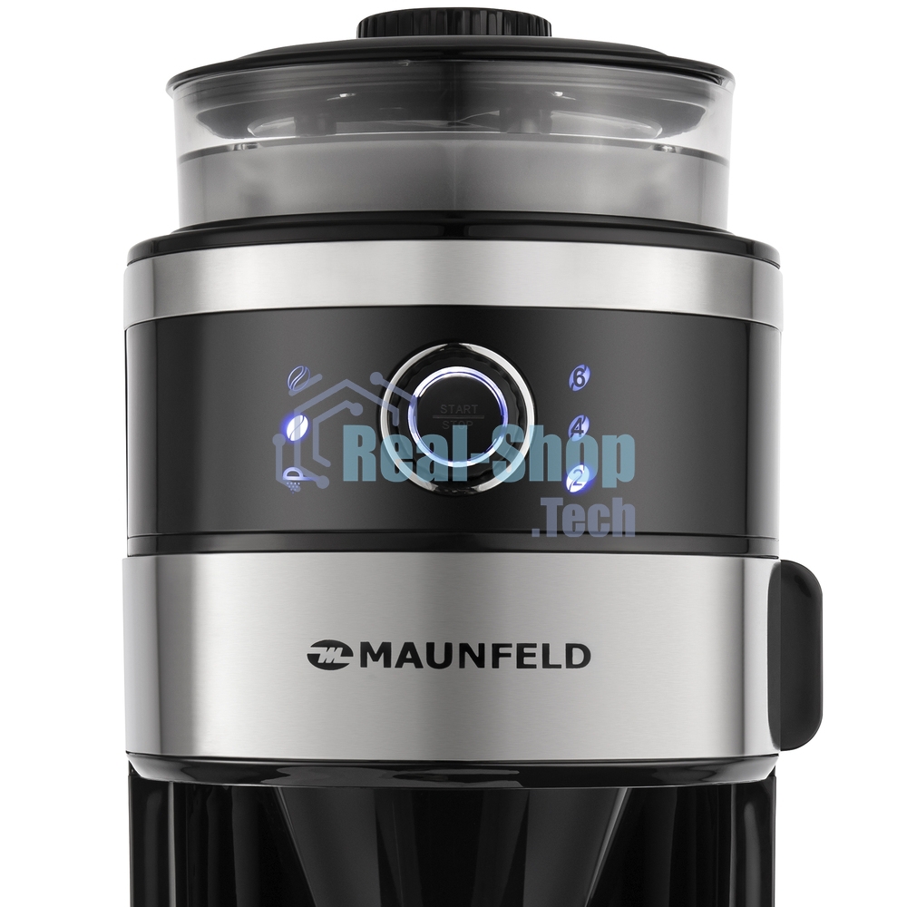 Кофеварка капельная Maunfeld MF-731BK черный, исп. кофе - зерновой/молотый, 0.83 л, 820 Вт.