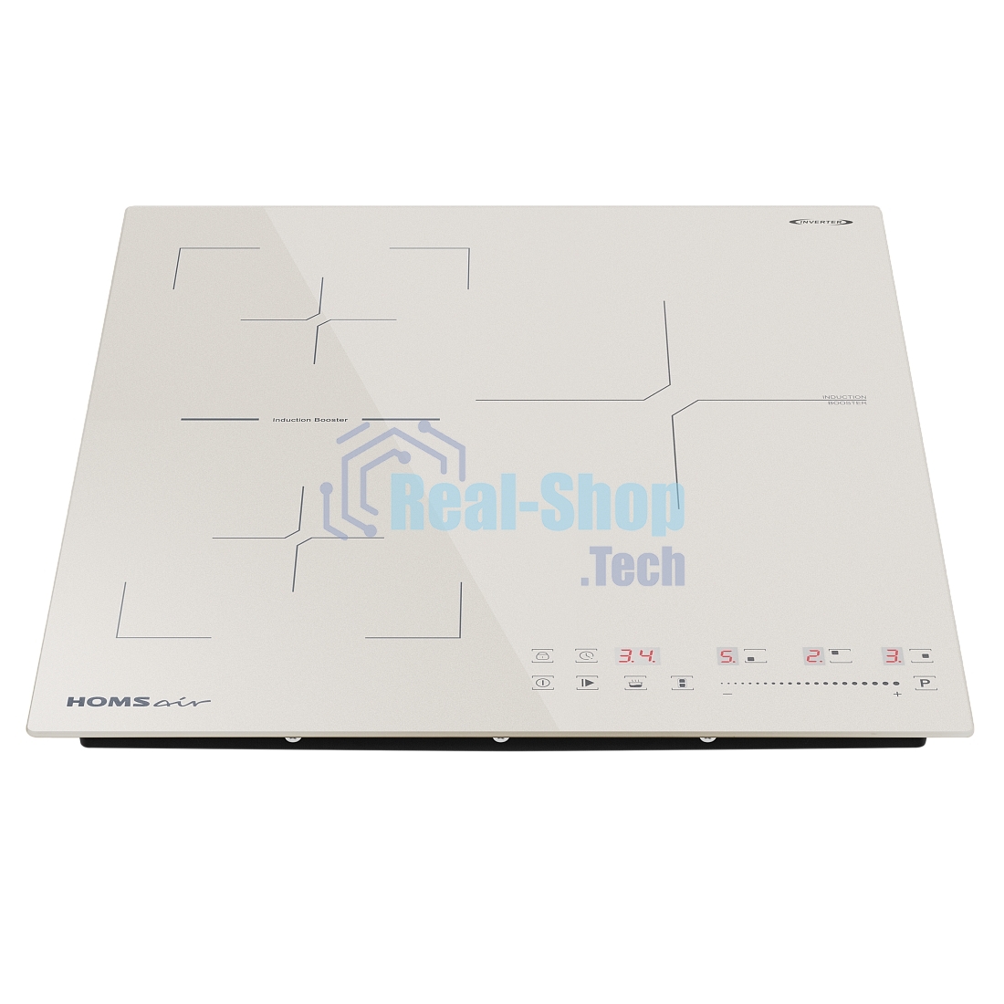 Индукционная варочная поверхность HOMSair HIC43SBG Inverter, 3 конфорки, с зоной расширения, стеклокерамика, 5800 Вт