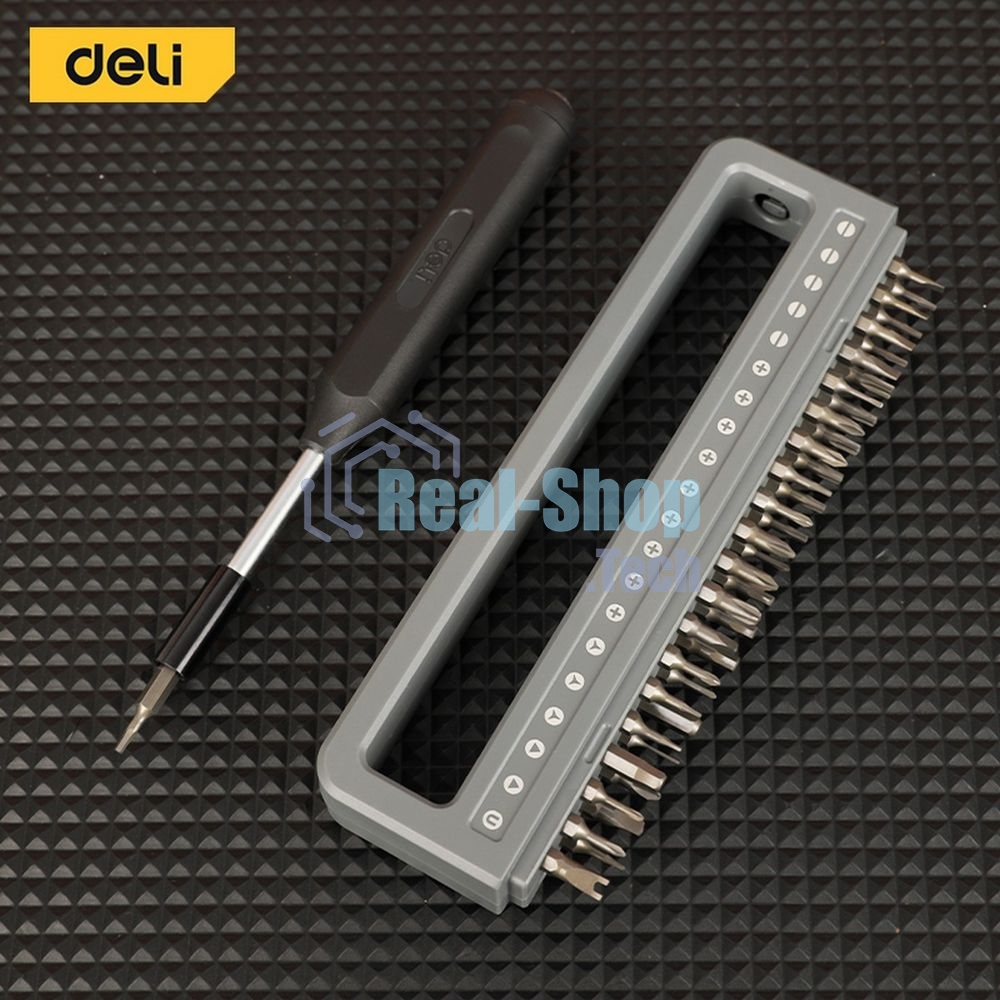 Набор прецизионных отверток Deli DL241041 (отвертка + 40 бит), сталь S2 + Cr-V