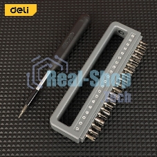 Набор прецизионных отверток Deli DL241041 (отвертка + 40 бит), сталь S2 + Cr-V