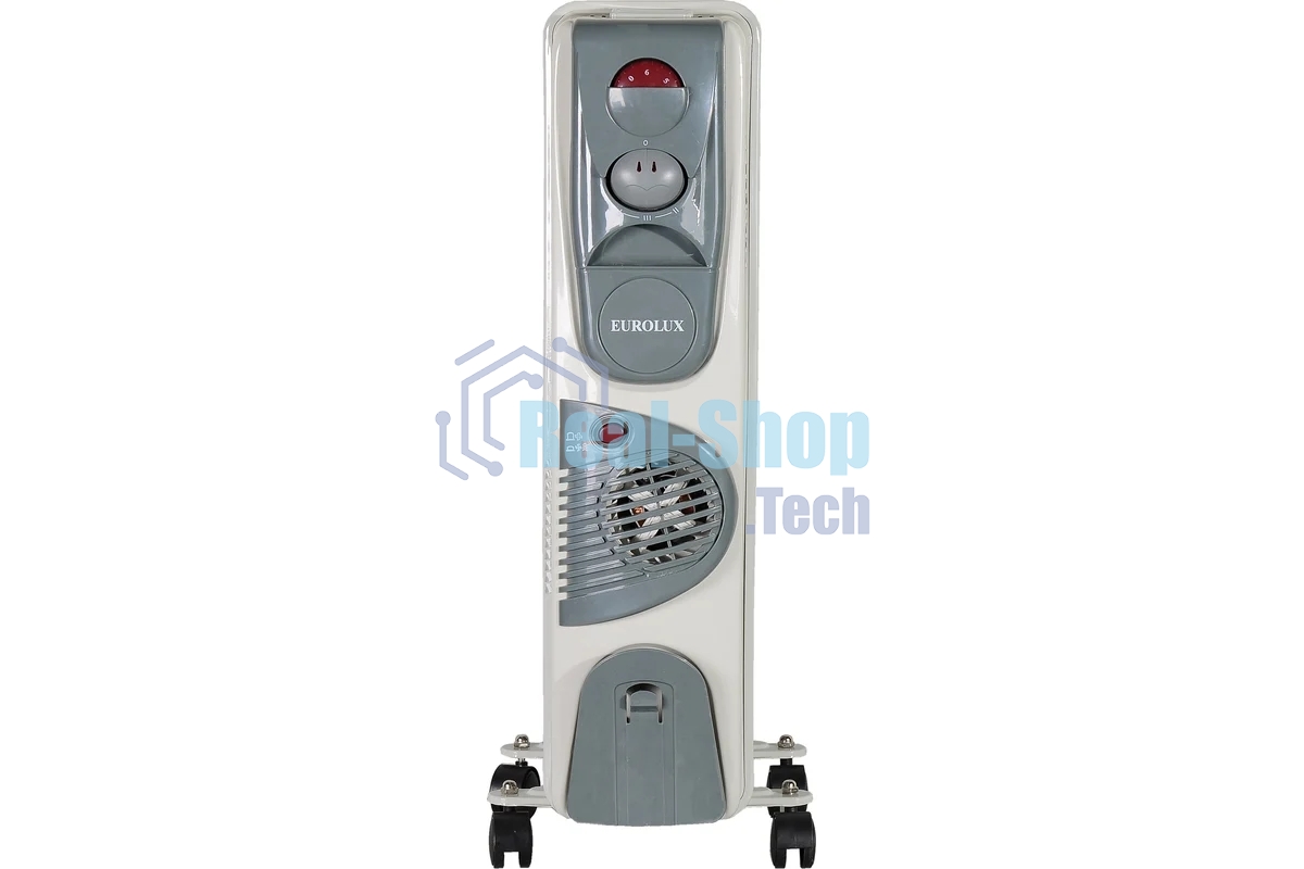Обогреватель масляный EUROLUX ОМ-EU-9НВ (9 секций) белый, 2400 Вт, 30 м2, термостат 67/3/17