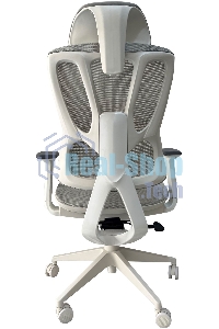 Кресло компьютерное Cactus CS-CHR-MC02GY серый, сетка, эко.кожа, с подголов. крестов. пластик белый