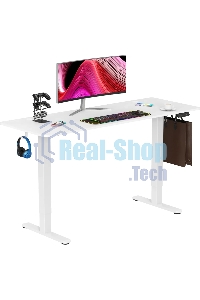 Стол компьютерный Cactus CS-EDL-WWT столешница ДСП, белый каркас белый