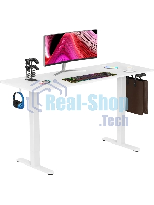 Стол компьютерный Cactus CS-EDL-WWT столешница ДСП, белый каркас белый