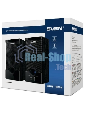 Колонки SVEN SPS-603 черный USB-порт ПК, ноутбука или адаптер 5V DC