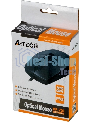 Мышь проводная A4Tech OP-720 черный, 1000 dpi, PS/2, кнопки - 3