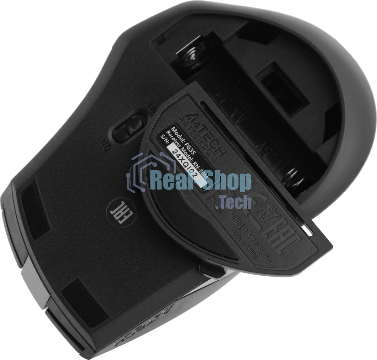 Мышь беспроводная A4Tech Fstyler FG35 серый/черный, 2000 dpi, радиоканал, USB, кнопки - 6