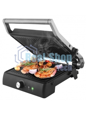 Электрический пресс-гриль Endever Grillmaster 225, серебристый/черный, 2300 Вт, терморегулятор, размер пов-ти 28х17 см