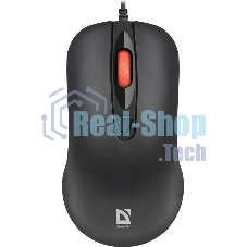 Мышь проводная Defender Omega MB-522 черный, 1600 dpi, USB, кнопки - 4