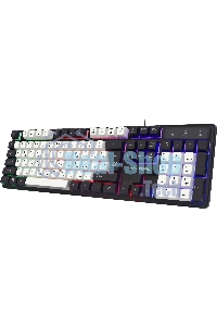 Клавиатура проводная Defender Dark Knight R GK-077, USB, черный/белый