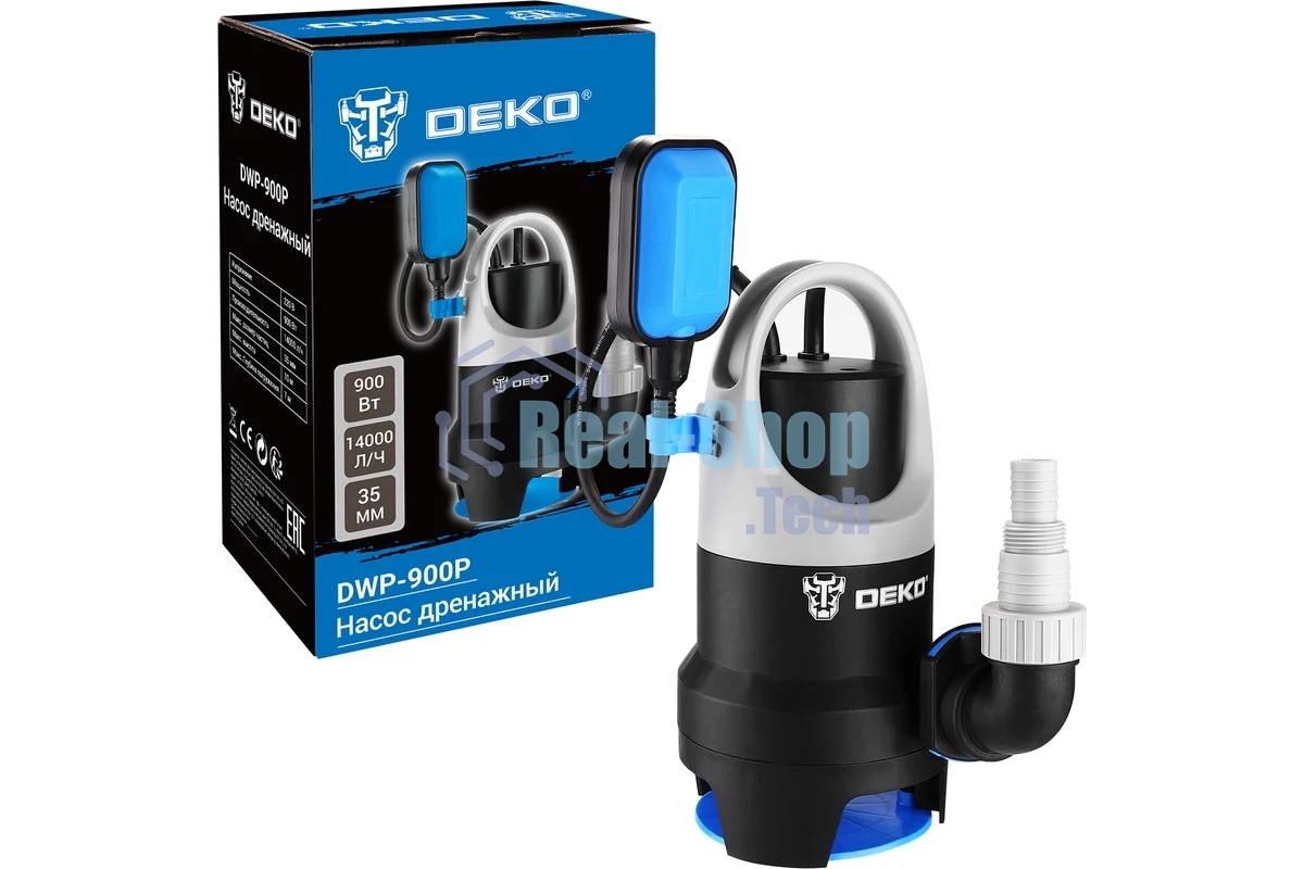 Насос садовый дренажный Deko DWP-900P 900Вт 14000л/час (076-0516)