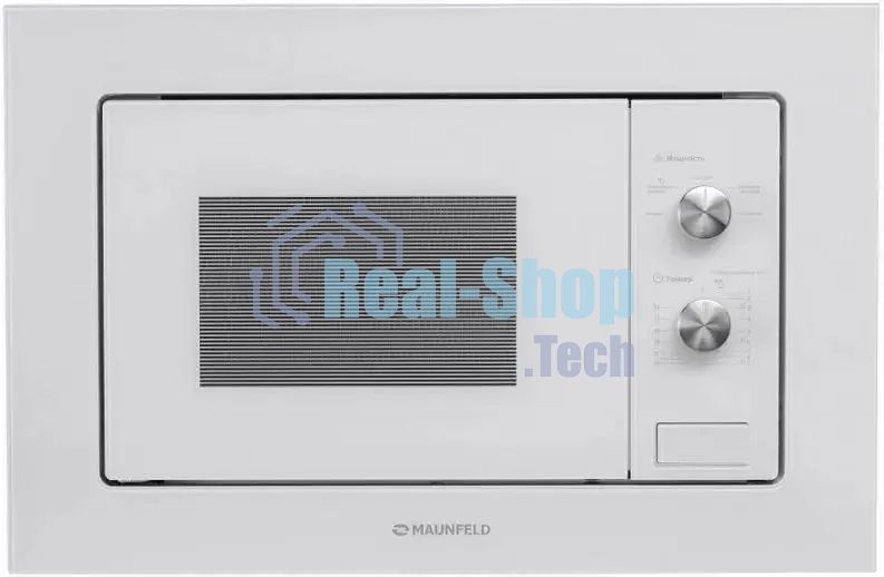 Микроволновая печь встраиваемая Maunfeld MBMO.20.1PGW белый, 20 л, 800 Вт, переключатели - поворотный механизм