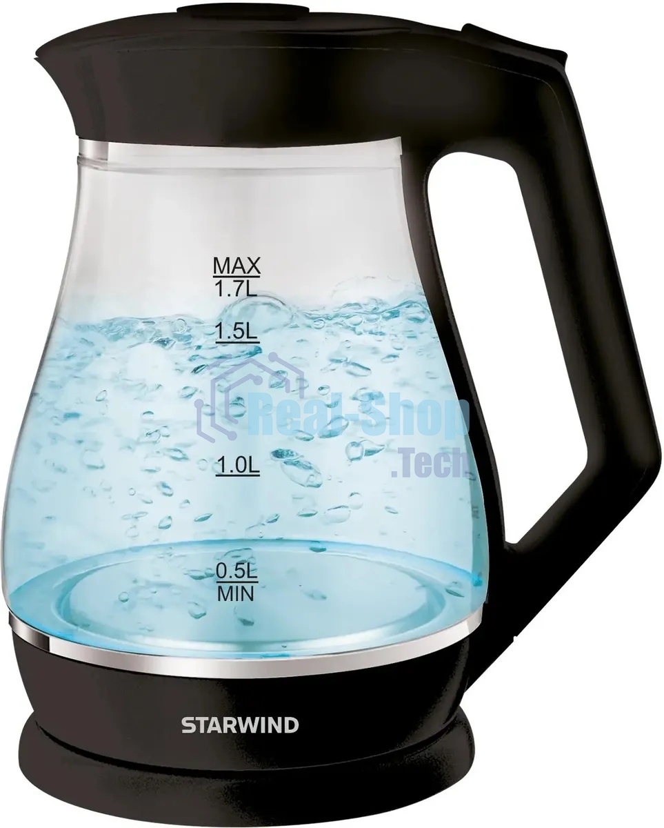 Чайник электрический Starwind SKS2035 1.7 л, 2200 Вт, черный