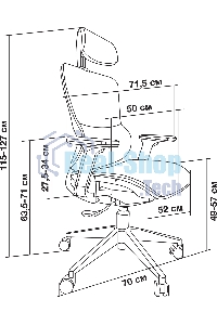Кресло компьютерное Cactus CS-CHR-MC02GY серый, сетка, эко.кожа, с подголов. крестов. пластик белый