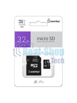 Флеш карта Smartbuy (SB32GbSDCCTV) micro SDHC 032Gb cl10 U1 V10 + адаптер