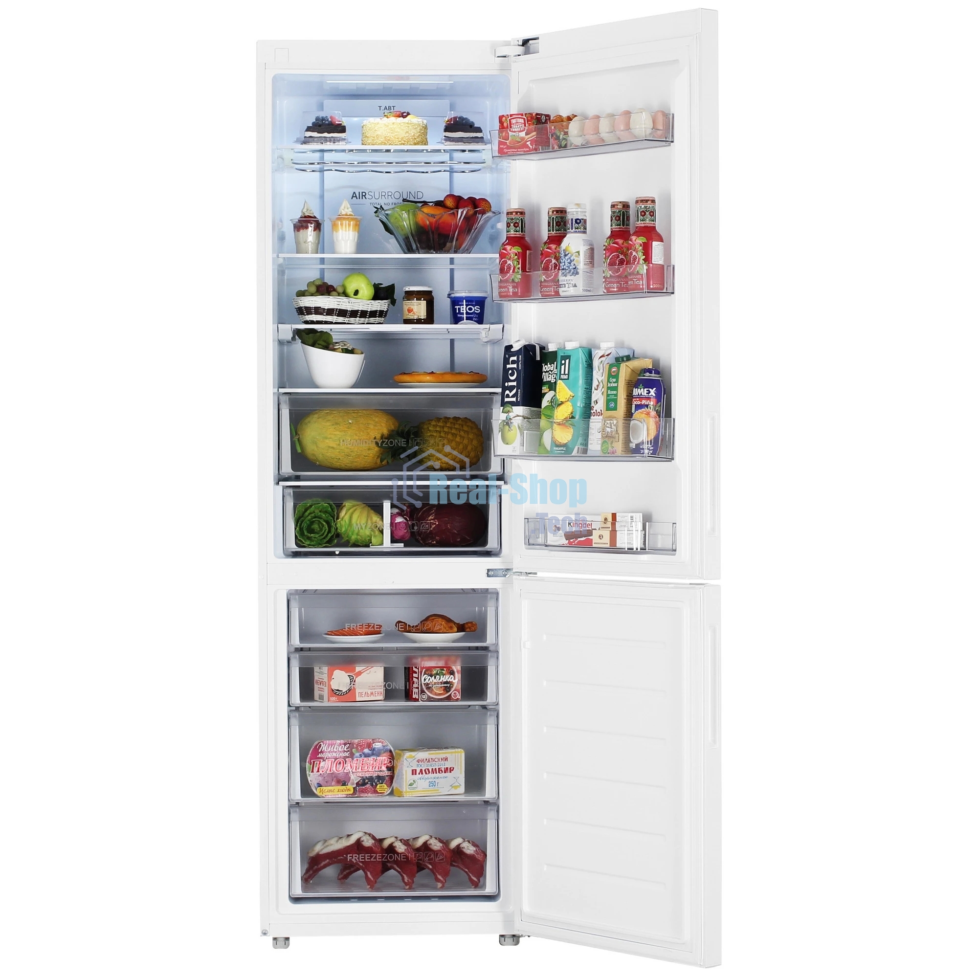 Холодильник Haier C4F640CWU1 белый двухкамерный 285/115л морозилка снизу, No Frost