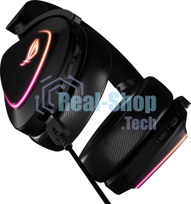 Гарнитура ASUS ROG Delta II чёрный, беспроводная + проводная, Bluetooth, подсветка