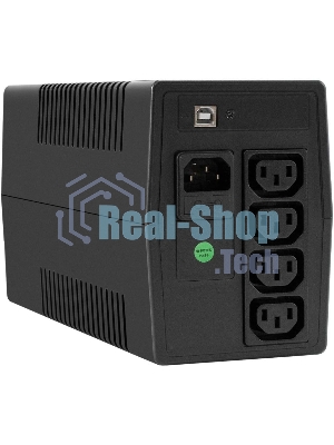 Источник бесперебойного питания ExeGate Power NB-650.LED.AVR.4C13.USB / 650 ВА / 390 Вт / 4 x IEC 320 C13