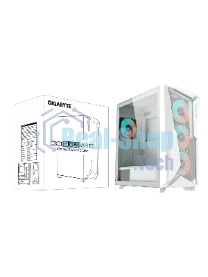 Компьютерный корпус Gigabyte C301 Glass White MidTower, ATX, USB-C x1, USB 3.0 x2, Audio I/O, GPU:400мм, Black, TG