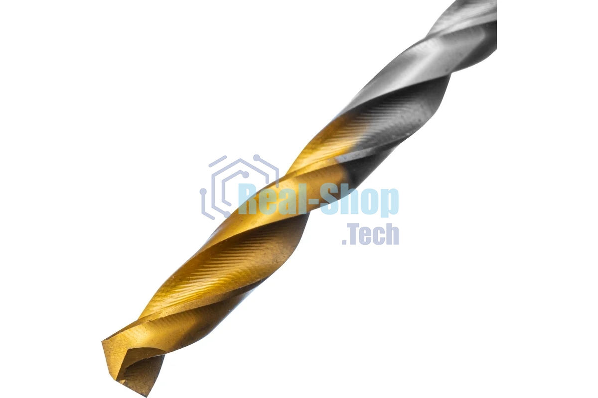 Сверло спиральное по металлу Denzel 5,5 x 93мм, Р6М5, Golden Tip