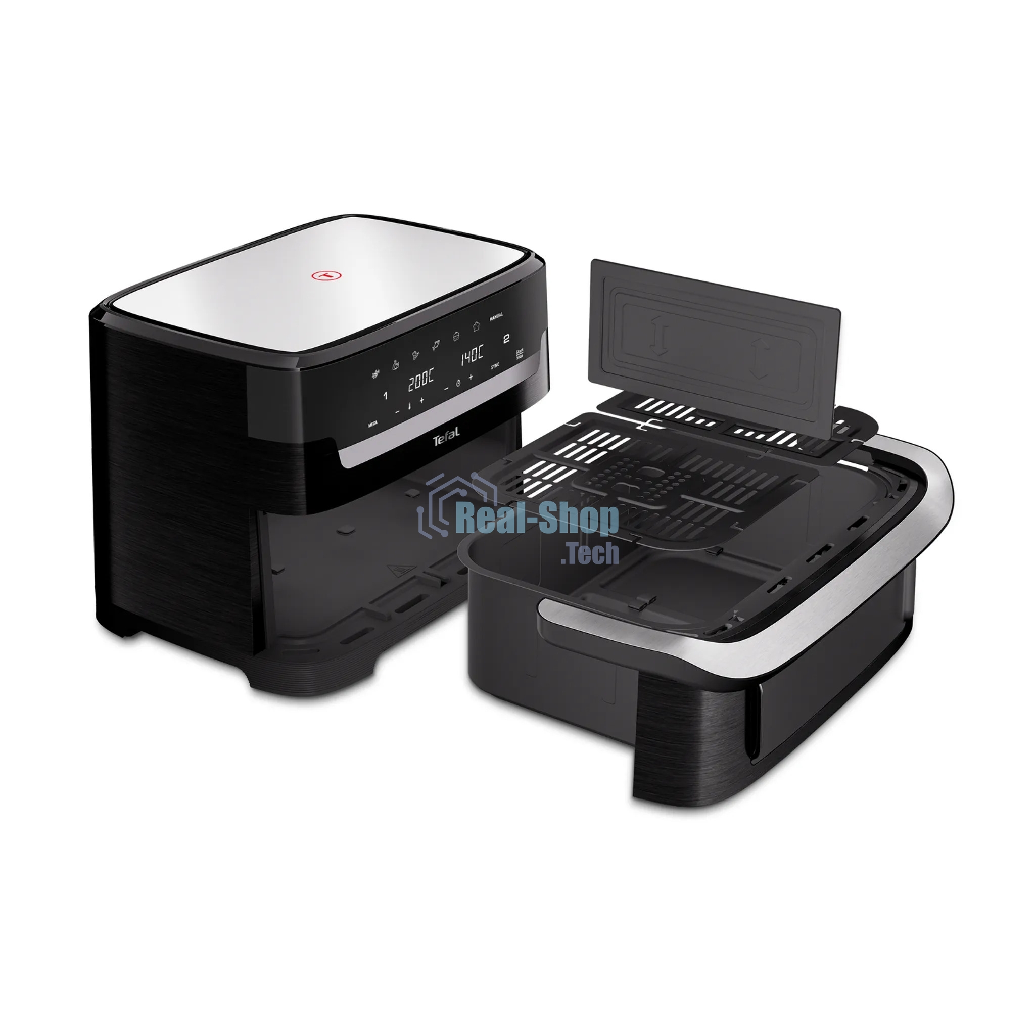 Аэрогриль Tefal Dual Easy Fry Flex EY9228E0 черный, 2700 Вт, 9 л, сенсор, 6 программ