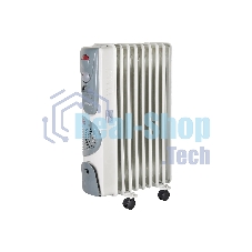 Обогреватель масляный EUROLUX ОМ-EU-9НВ (9 секций) белый, 2400 Вт, 30 м2, термостат 67/3/17