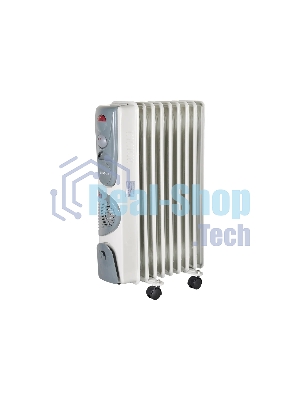 Обогреватель масляный EUROLUX ОМ-EU-9НВ (9 секций) белый, 2400 Вт, 30 м2, термостат 67/3/17