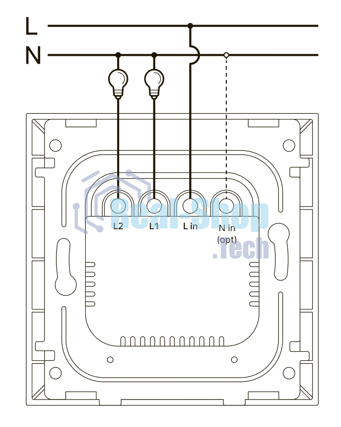 Выключатель умный Яндекс, 2 клавиши, Zigbee