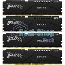 Оперативная память Kingston Fury Beast, DDR5, 128Gb (4x32Gb), 5200MHz, CL40, DIMM, радиатор, черный