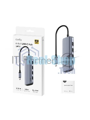 USB-концентратор Cudy UH500, USB Type-C, HDMI + USB-A + USB Type-C port for PD Charging, адаптер/ USB Type-C
