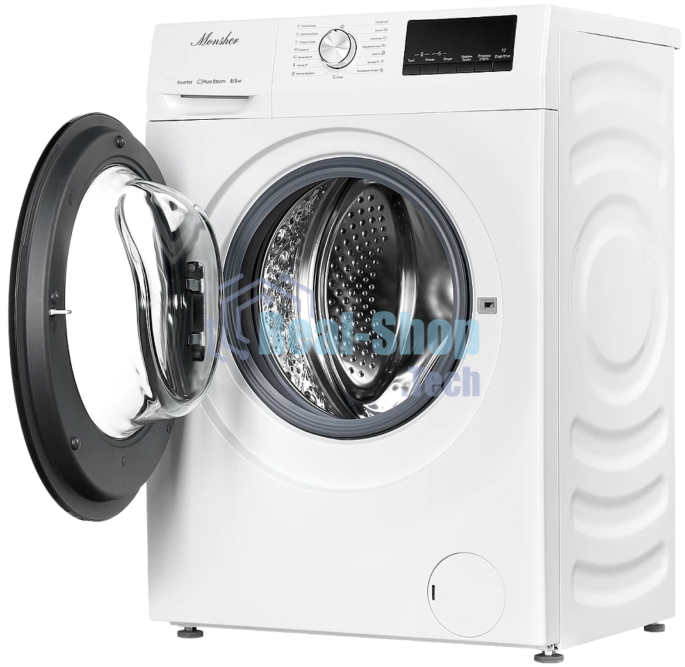 Стиральная машина Monsher MWDM 460 Blanc белый, загрузка фронтальная 8 кг, 1400 об/мин, класс B