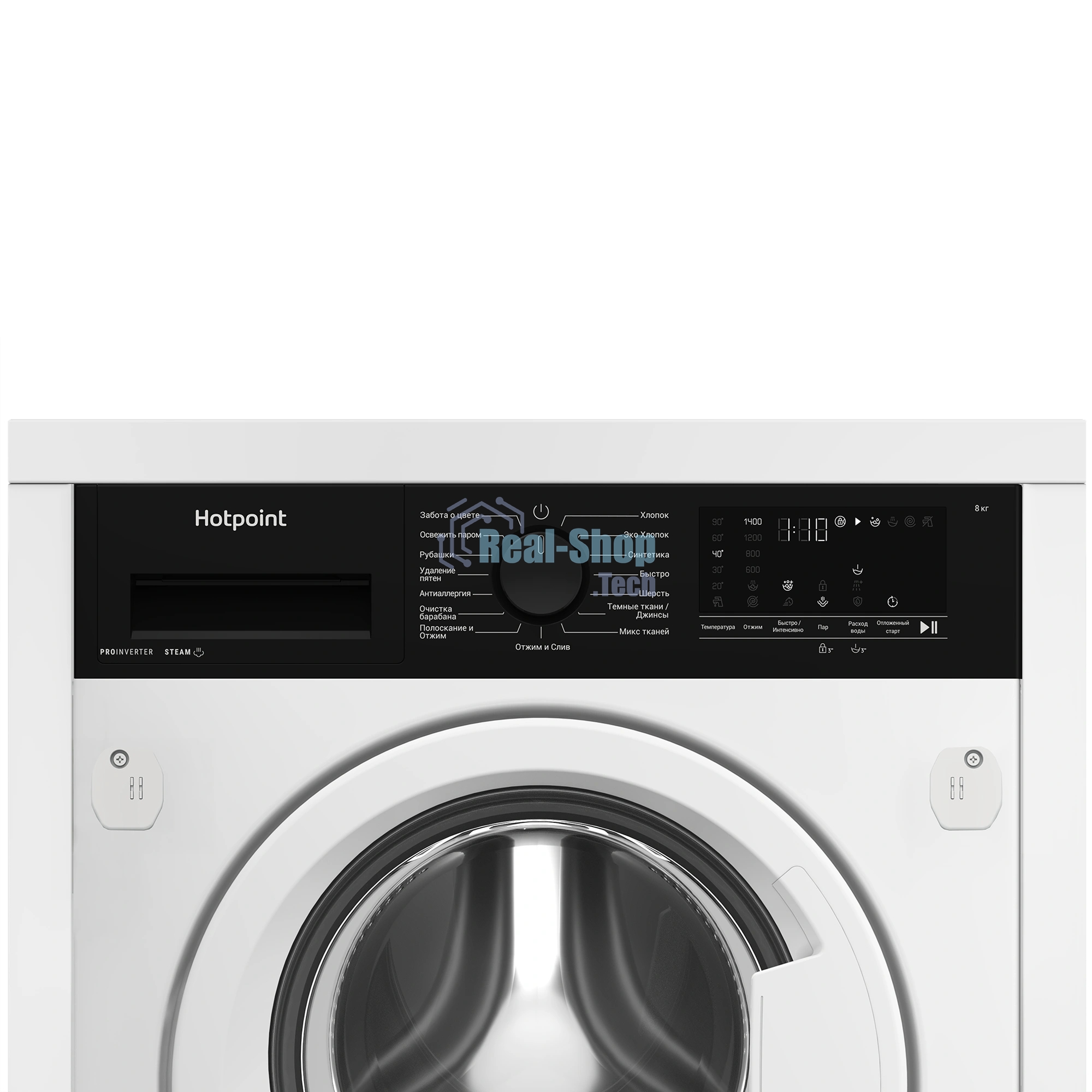 Стиральная машина встраиваемая Hotpoint WBIH 8490 VWB белый, загрузка фронтальная 8 кг, 1400 об/мин, класс А